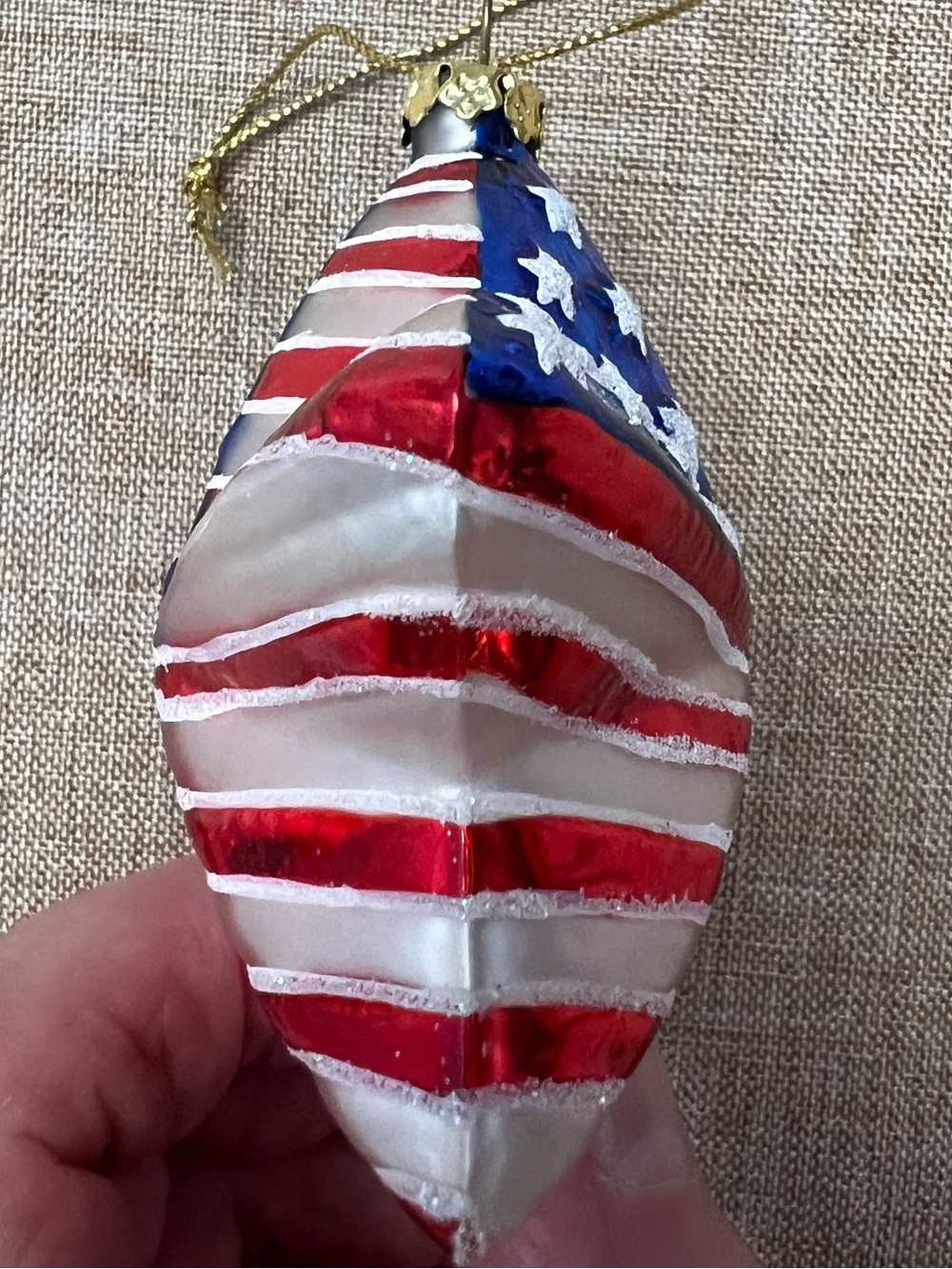 HARMONY 2004 blown glass Patriotic Star Ornament red/white/blue - Picture 3 of 3
